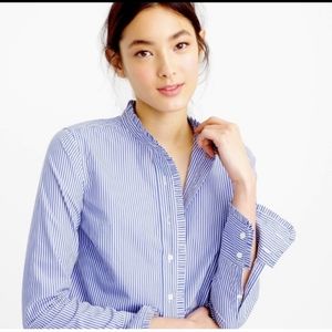 J Crew Button Down Ruffle Shirt